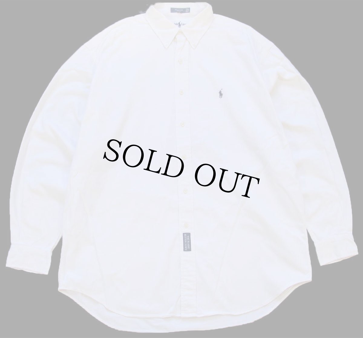 画像1: 00s ラルフローレン BLAIRE ワンポイント ボタンダウン コットンツイルシャツ アイボリー★01 特大 (1)