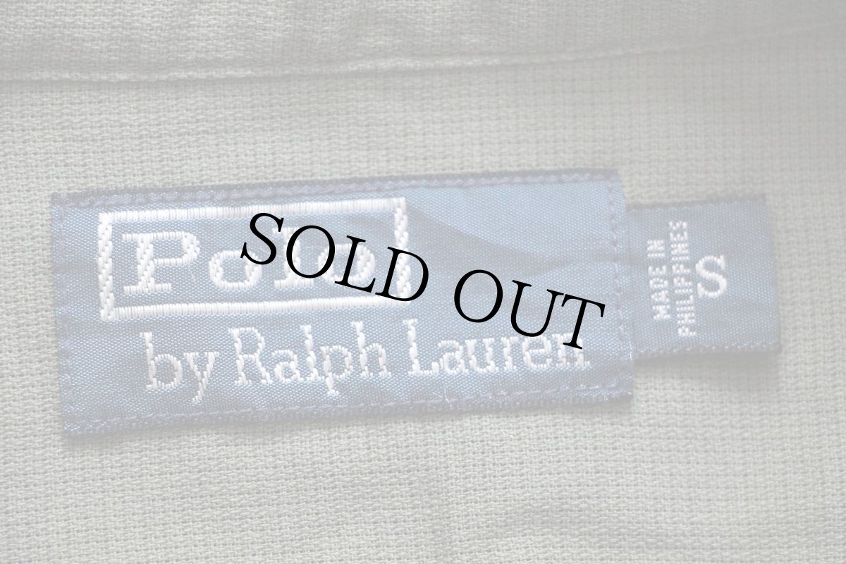 画像4: 00s ポロ ラルフローレン マチ付き コットン サファリシャツ オリーブ S (4)