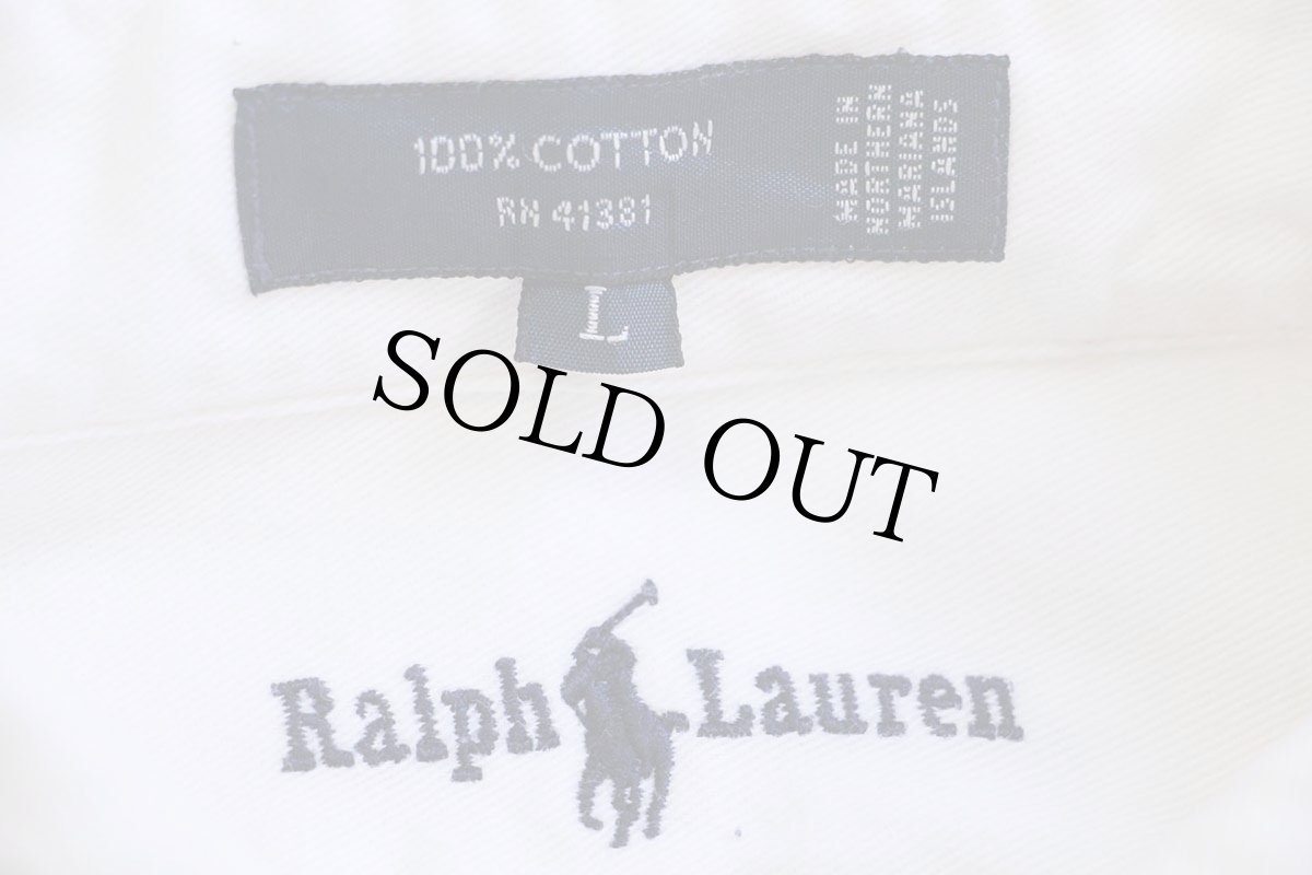 画像4: 00s ラルフローレン BLAIRE ワンポイント ボタンダウン コットンツイルシャツ アイボリー★01 特大 (4)