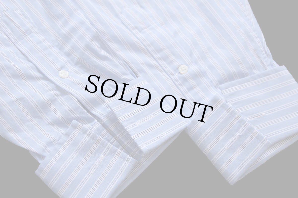 画像6: 00s ポロ ラルフローレン PHILIP ランダムストライプ ワイドカラー ダブルカフス クレリック コットンシャツ 17 (6)