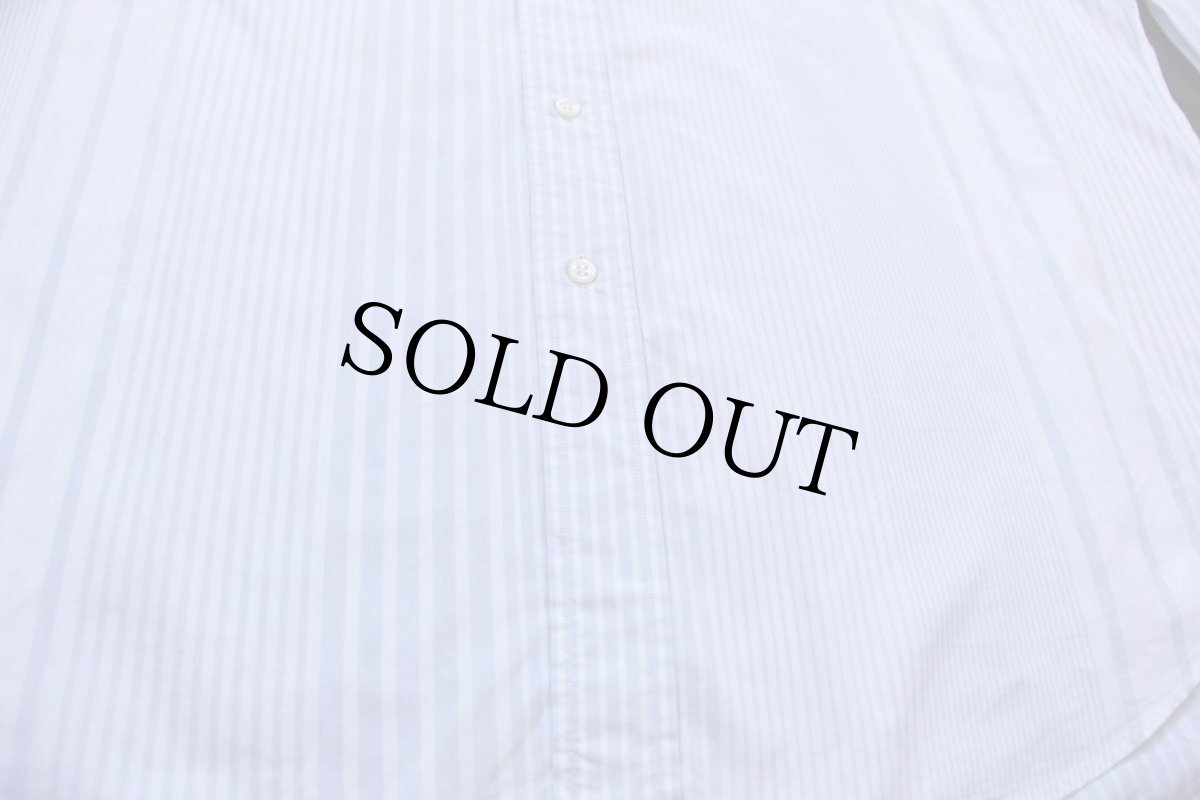 画像5: 90s ポロ ラルフローレン ALCOTT ポケット付き ランダムストライプ コットンシャツ 薄青紫×白 17 (5)