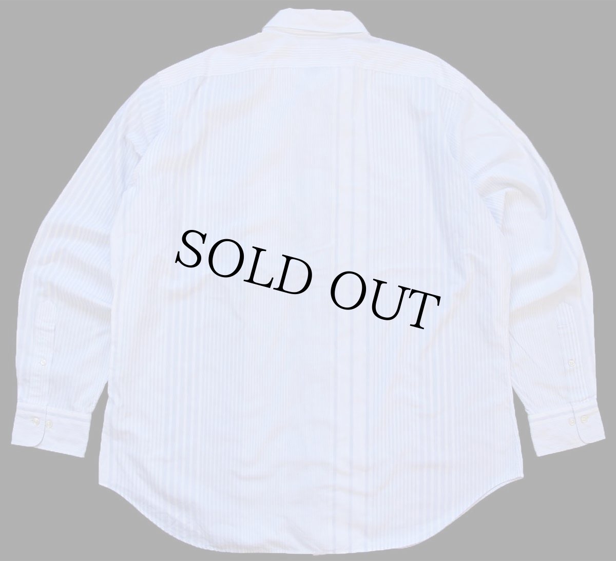 画像2: 90s ポロ ラルフローレン ALCOTT ポケット付き ランダムストライプ コットンシャツ 薄青紫×白 17 (2)