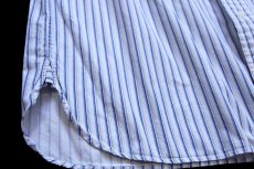 画像5: 00s ポロ ラルフローレン VINTAGE CLUB ランダムストライプ 丸襟 マチ付き クレリック コットンシャツ M (5)