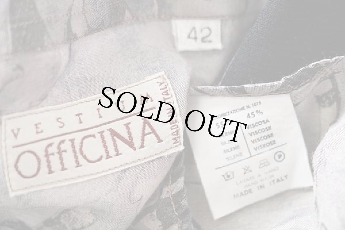 画像4: 90s イタリア製 VESTIUM OFFICINA アート 総柄 レーヨン混 シャツ 42 (4)