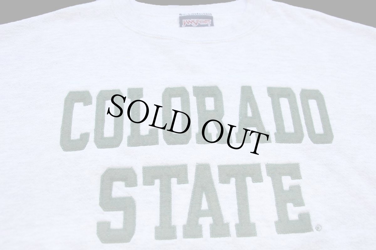 画像3: 90s USA製 JANSPORTジャンスポーツ COLORADO STATE フェルトパッチ スウェット 杢ライトグレー L (3)