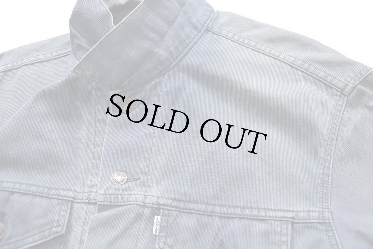 画像5: 90s クロアチア製 Levi'sリーバイス WHITE LEVI'S JACKETS ピケジャケット 4ポケット 薄紺 フェード L★B ユーロ (5)
