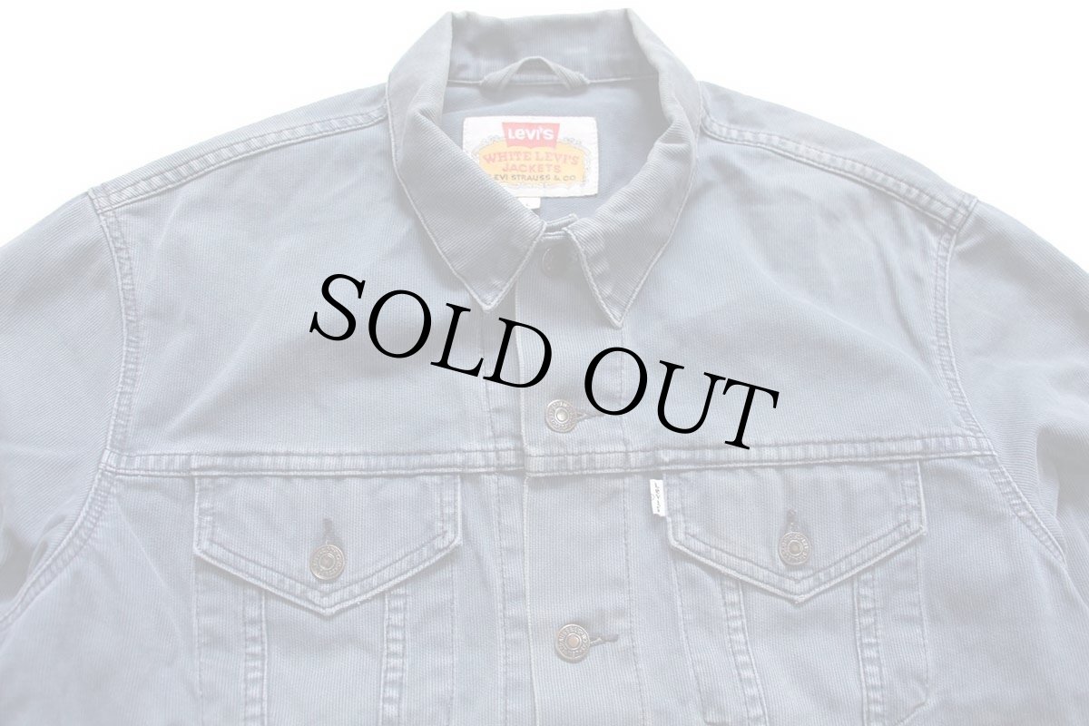 画像3: 90s クロアチア製 Levi'sリーバイス WHITE LEVI'S JACKETS ピケジャケット 4ポケット 薄紺 フェード L★A ユーロ (3)