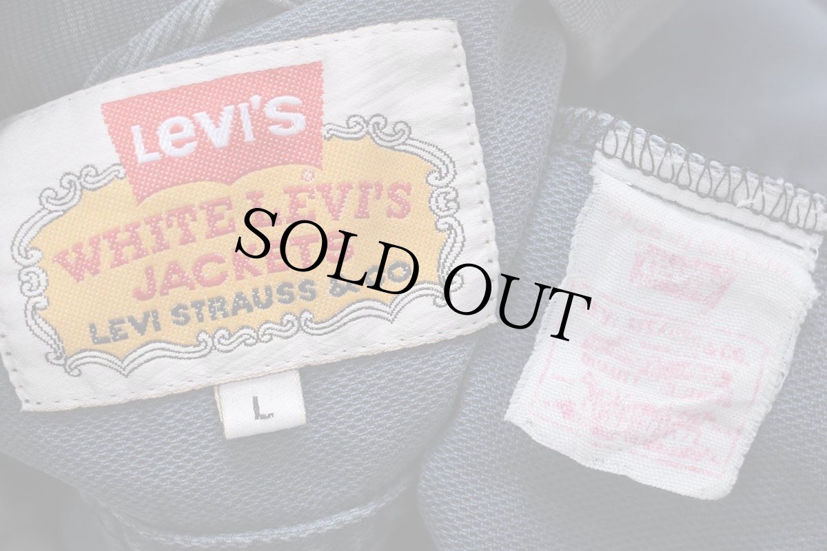画像4: 90s クロアチア製 Levi'sリーバイス WHITE LEVI'S JACKETS ピケジャケット 4ポケット 薄紺 フェード L★B ユーロ (4)