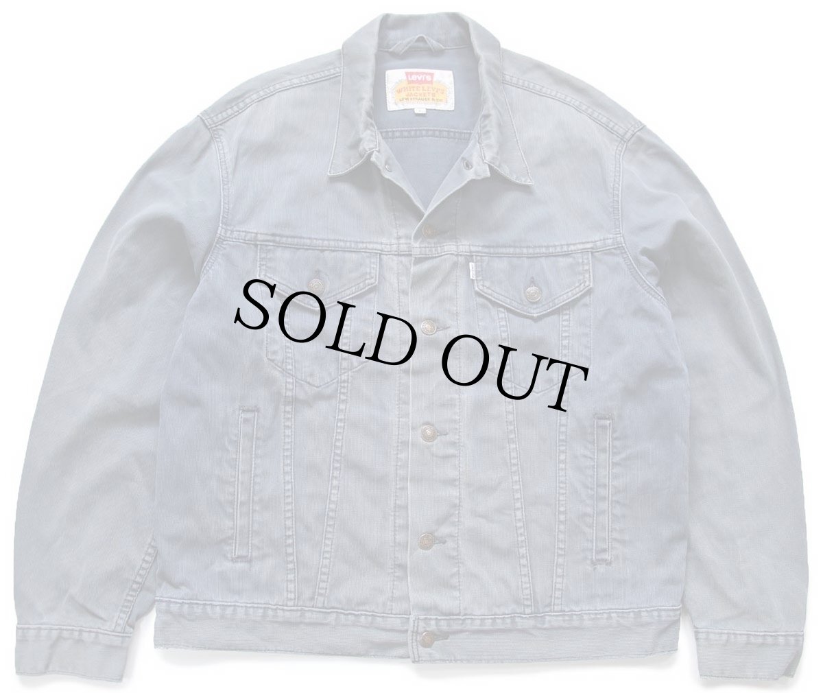 画像1: 90s クロアチア製 Levi'sリーバイス WHITE LEVI'S JACKETS ピケジャケット 4ポケット 薄紺 フェード L★B ユーロ (1)