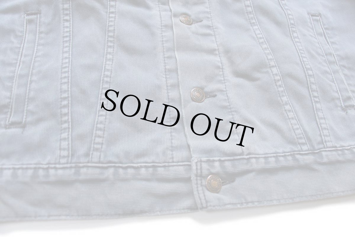 画像6: 90s クロアチア製 Levi'sリーバイス WHITE LEVI'S JACKETS ピケジャケット 4ポケット 薄紺 フェード L★B ユーロ (6)