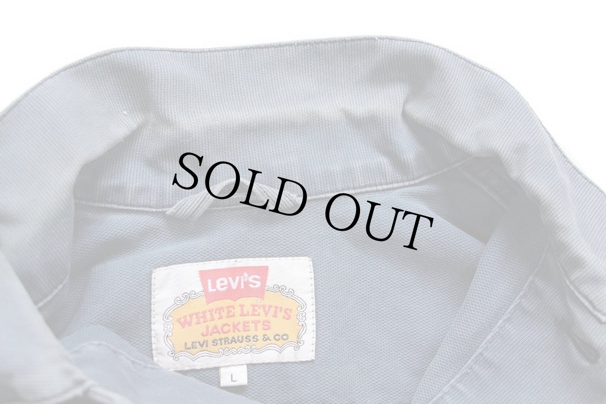 画像5: 90s クロアチア製 Levi'sリーバイス WHITE LEVI'S JACKETS ピケジャケット 4ポケット 薄紺 フェード L★A ユーロ (5)