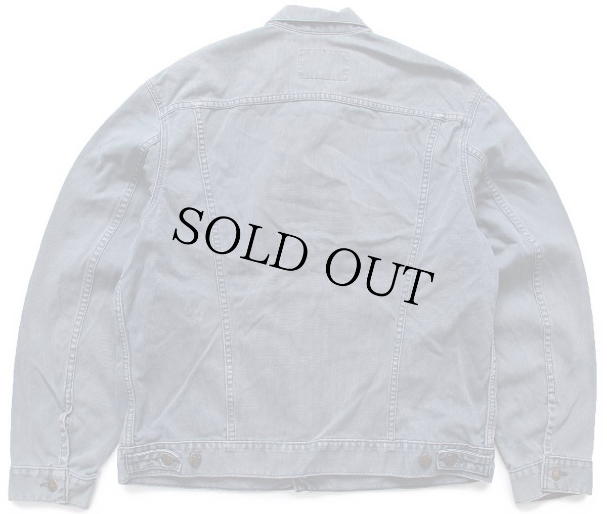 画像2: 90s クロアチア製 Levi'sリーバイス WHITE LEVI'S JACKETS ピケジャケット 4ポケット 薄紺 フェード L★A ユーロ (2)