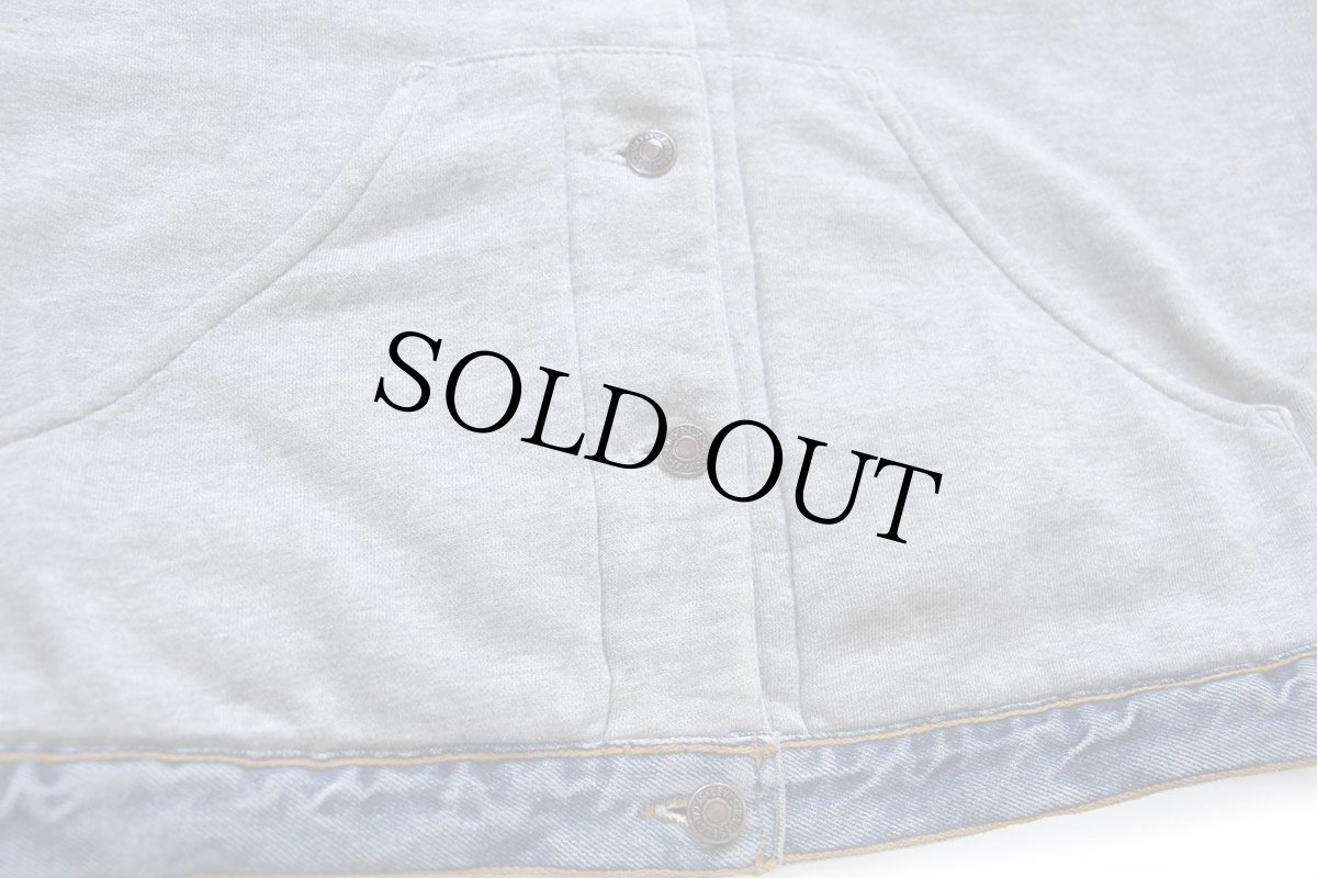 画像9: 90s Levi'sリーバイス リバーシブル スウェット×デニムジャケット 4ポケット★ユーロ (9)