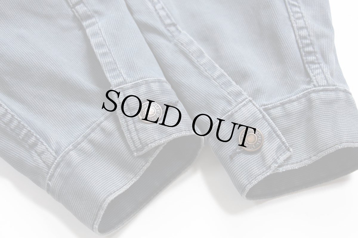 画像7: 90s クロアチア製 Levi'sリーバイス WHITE LEVI'S JACKETS ピケジャケット 4ポケット 薄紺 フェード L★A ユーロ (7)