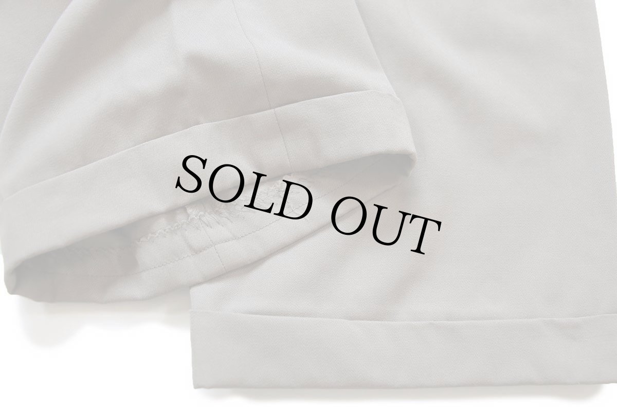 画像8: 90s イタリア製 ポロ ラルフローレン ツータック スラックス ウール ギャバジン パンツ グレーベージュ 36R (8)