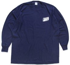 画像1: 80s USA製 TULSA RUN 長袖Tシャツ 紺 L (1)