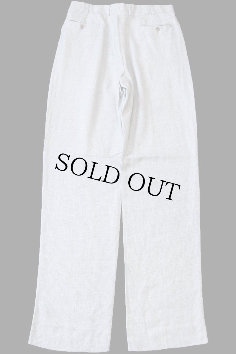 画像3: イタリア製 Brooks Brothersブルックスブラザーズ ツータック スラックス ヘリンボーン シルク×リネン×ウールパンツ w34 (3)