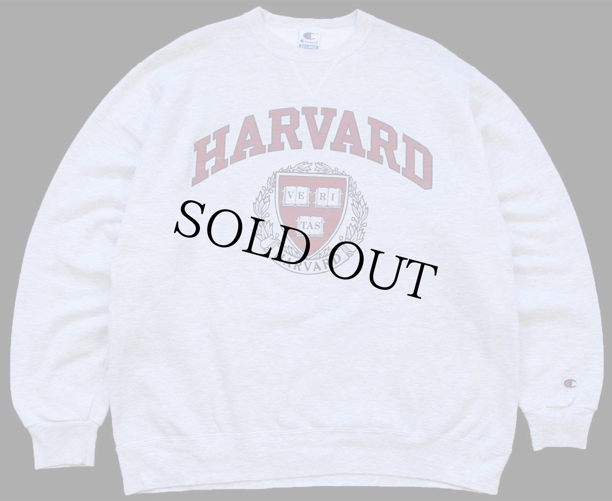 画像1: 00s メキシコ製 Championチャンピオン HARVARD 前V スウェット 杢ライトグレー XXL★特大 (1)