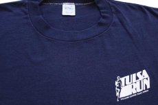 画像3: 80s USA製 TULSA RUN 長袖Tシャツ 紺 L (3)