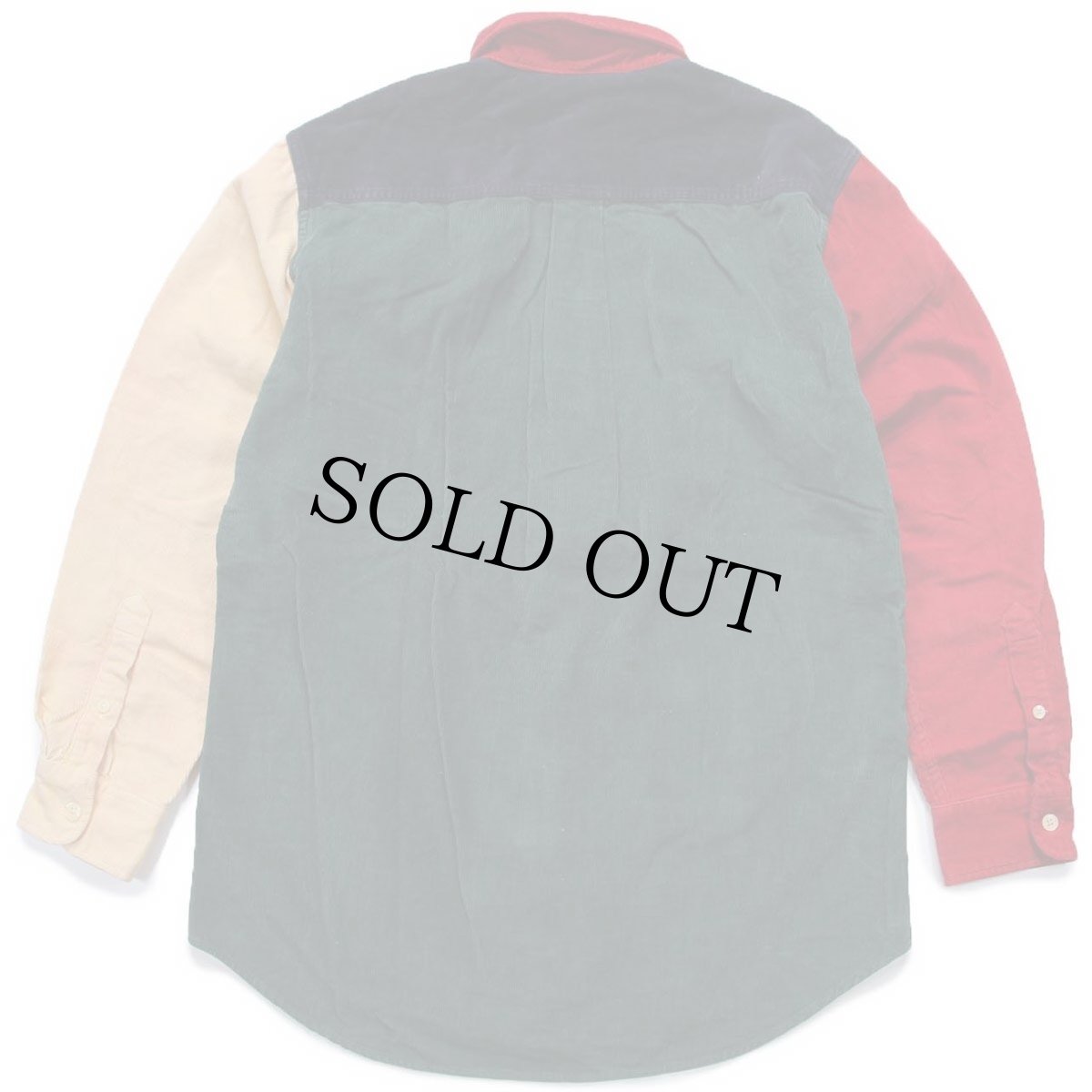 画像2: 90s J.CREW クレイジーパターン ボタンダウン コットン コーデュロイシャツ S (2)