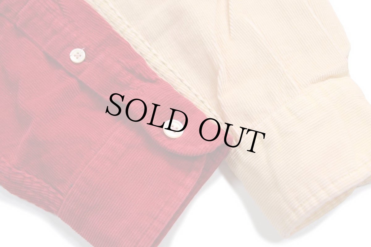 画像5: 90s J.CREW クレイジーパターン ボタンダウン コットン コーデュロイシャツ S (5)