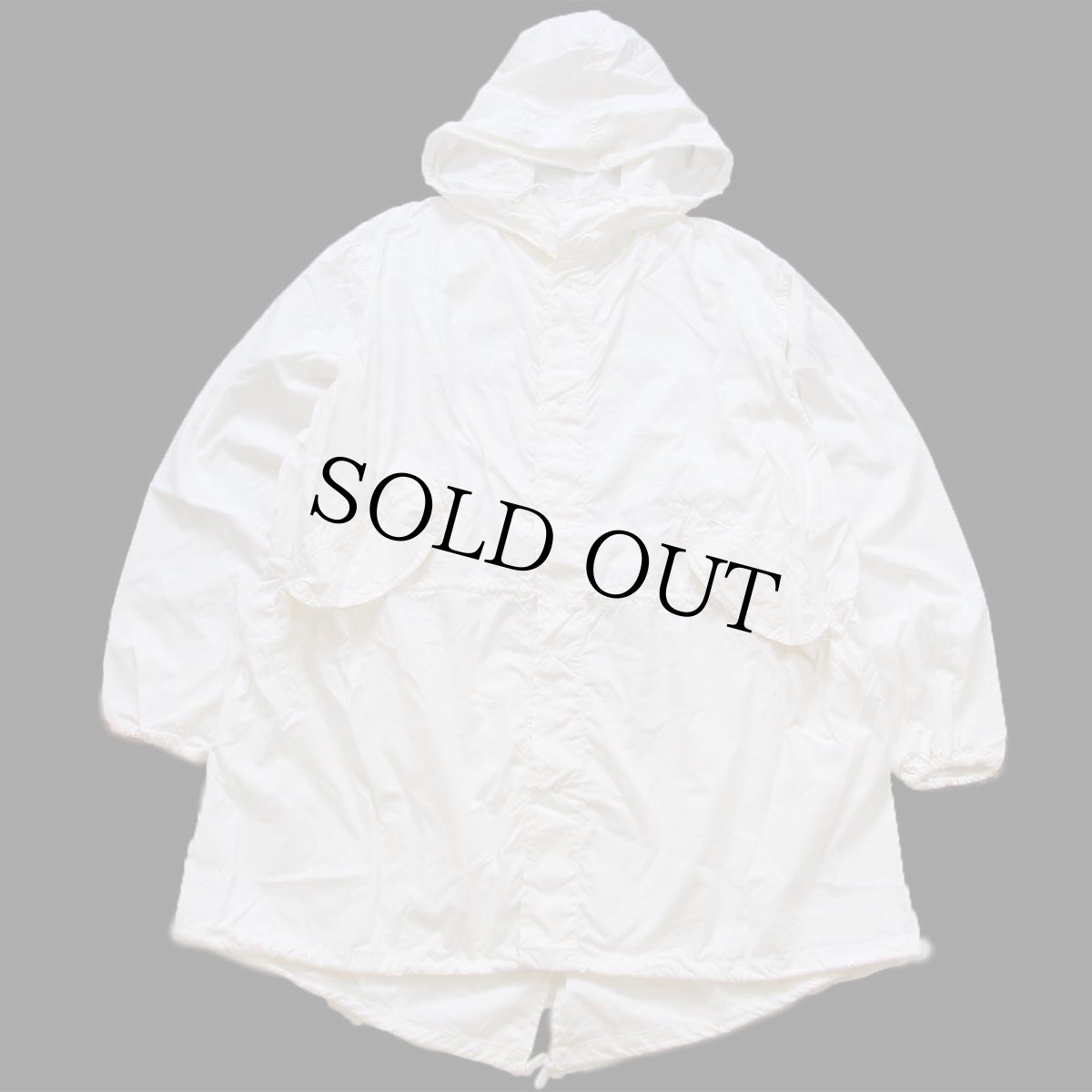 画像1: 80s 米軍 U.S.ARMY スノーカモ フィールド パーカー ホワイト L★B モッズコート フィッシュテール (1)