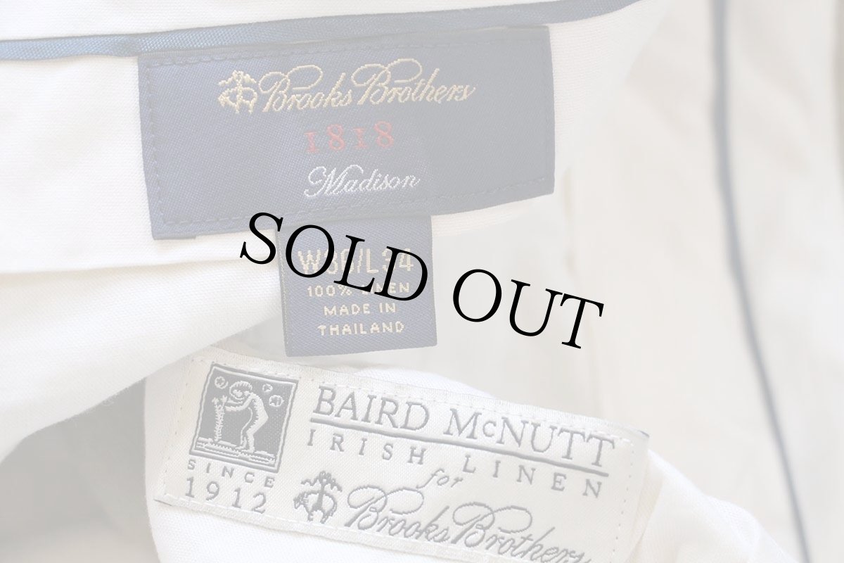 画像6: Brooks Brothers Madison ブルックスブラザーズ BAIRD McNUTT ツータック スラックス アイリッシュ リネンパンツ グレーカーキ w36 L34 (6)