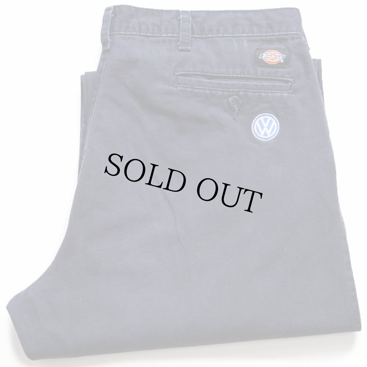 画像1: Dickies WORK ディッキーズ VOLKSWAGENフォルクスワーゲン ロゴ刺繍 コットン ワークパンツ 濃紺 W36 L30★A 874 (1)