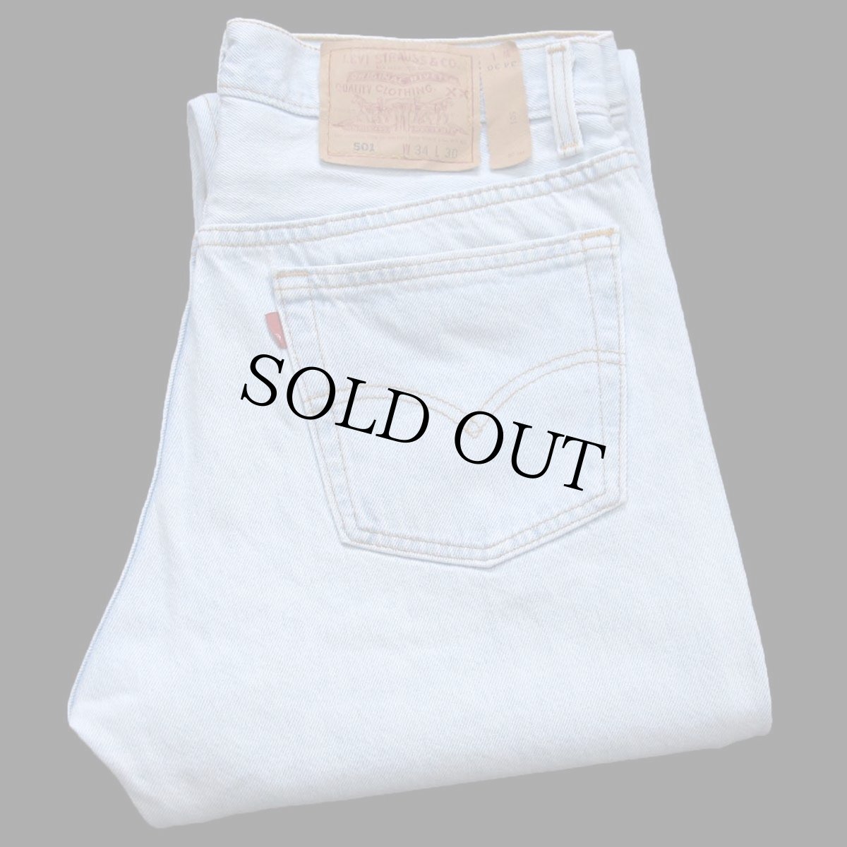 画像1: 90s USA製 Levi'sリーバイス 501 デニムパンツ アイスブルー W34 L30 (1)