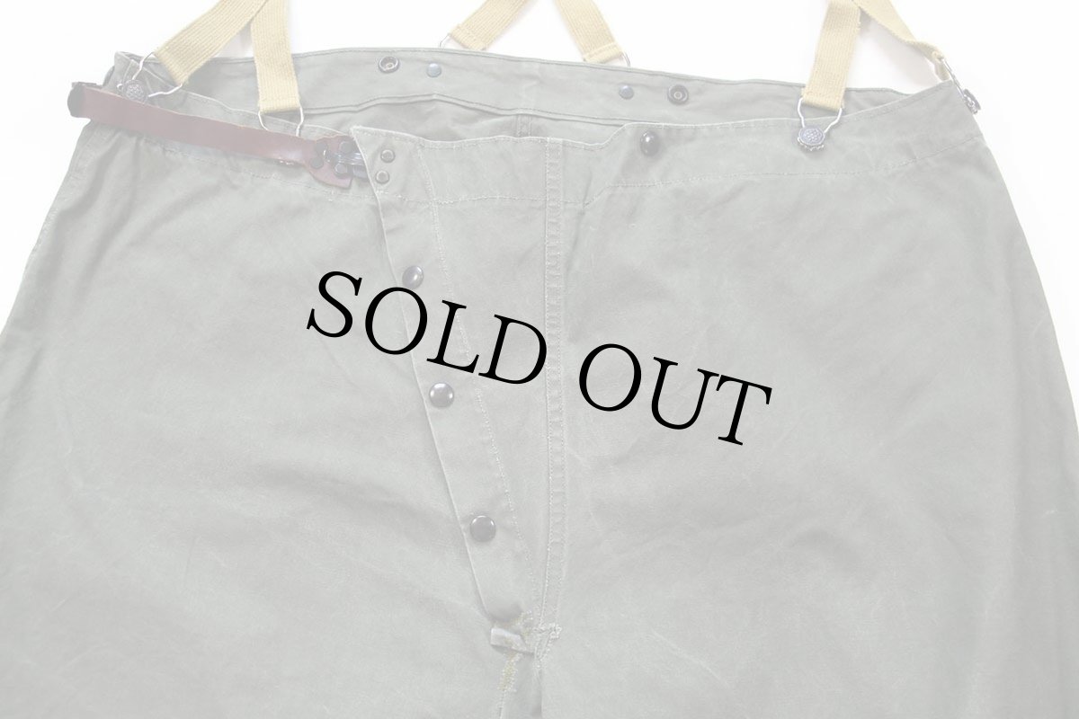 画像3: 50s 米軍 U.S.ARMY ファイヤーマン オーバーパンツ サスペンダー付き オリーブドラブ 44★特大 (3)