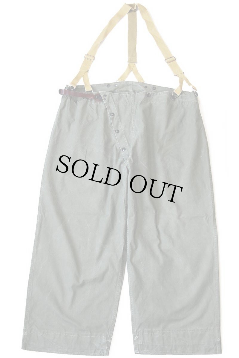 画像1: 50s 米軍 U.S.ARMY ファイヤーマン オーバーパンツ サスペンダー付き オリーブドラブ 44★特大 (1)