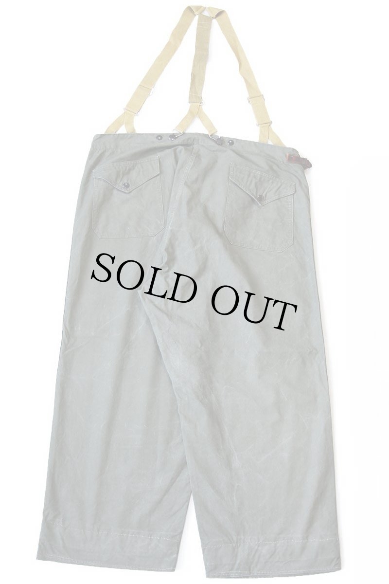 画像2: 50s 米軍 U.S.ARMY ファイヤーマン オーバーパンツ サスペンダー付き オリーブドラブ 44★特大 (2)