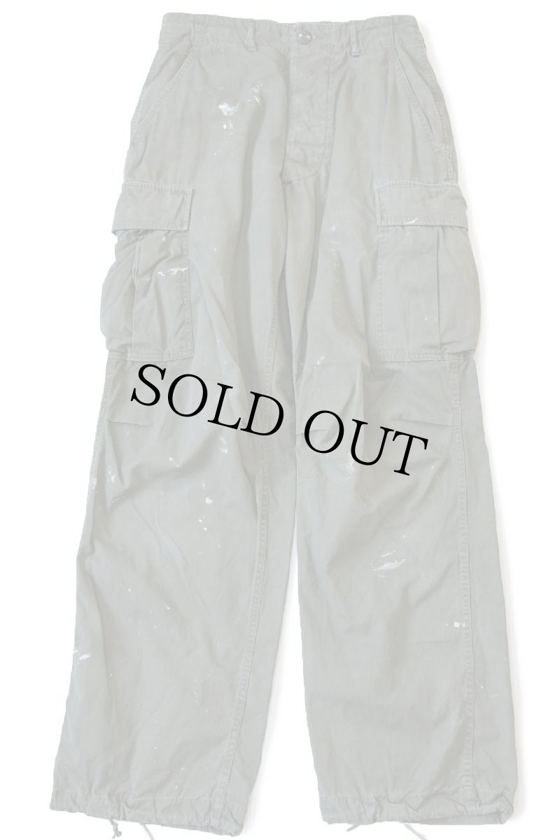 画像2: 60s 米軍 U.S.ARMY ペンキ飛び ジャングルファティーグパンツ 2nd ノンリップ オリーブグリーン R-S (2)