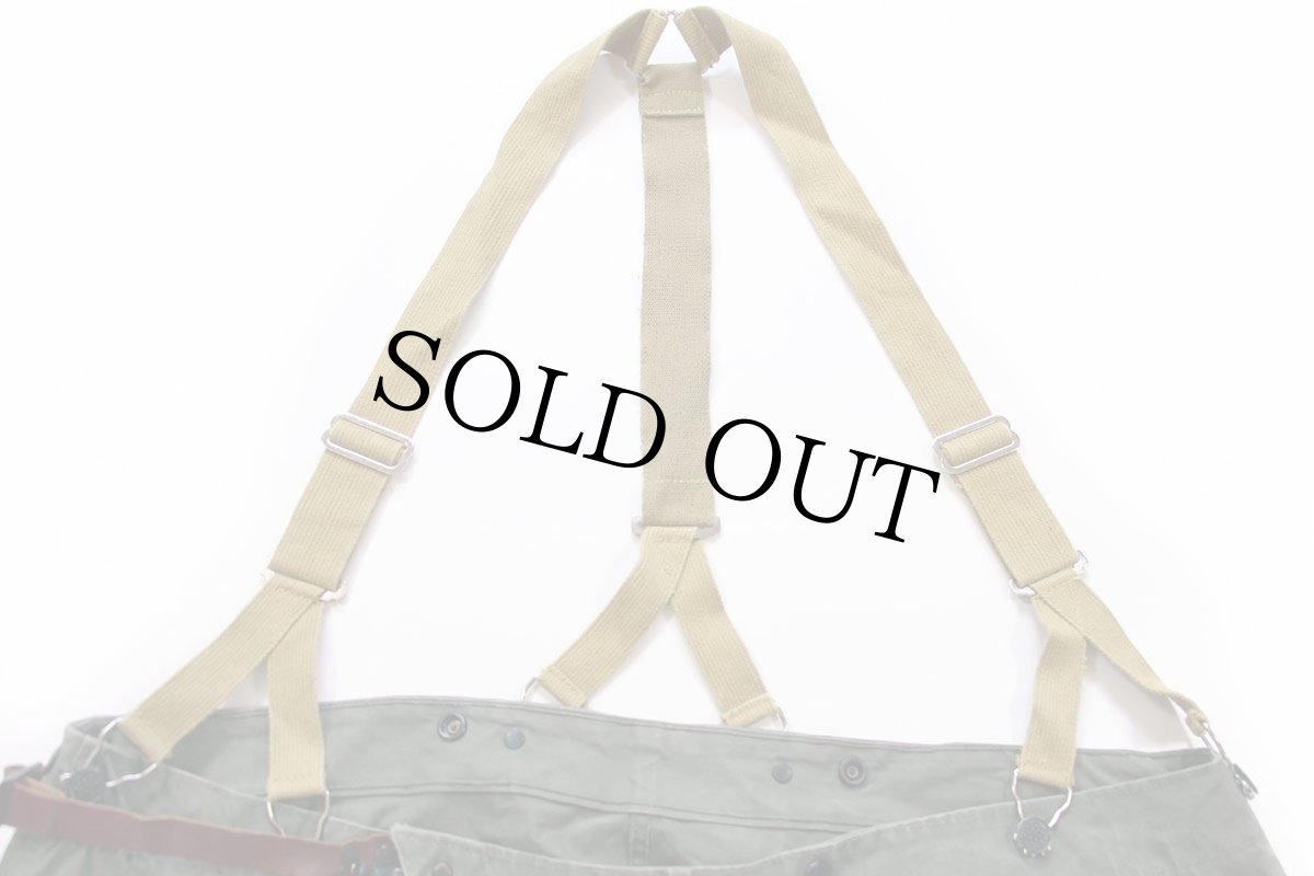 画像7: 50s 米軍 U.S.ARMY ファイヤーマン オーバーパンツ サスペンダー付き オリーブドラブ 44★特大 (7)