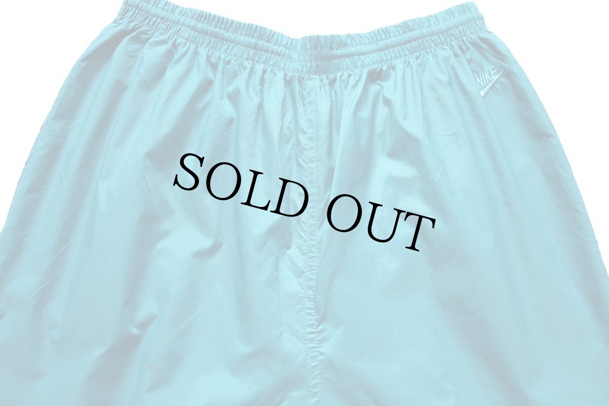 画像4: 90s NIKEナイキ ワンポイント ナイロンパンツ 青緑 M (4)