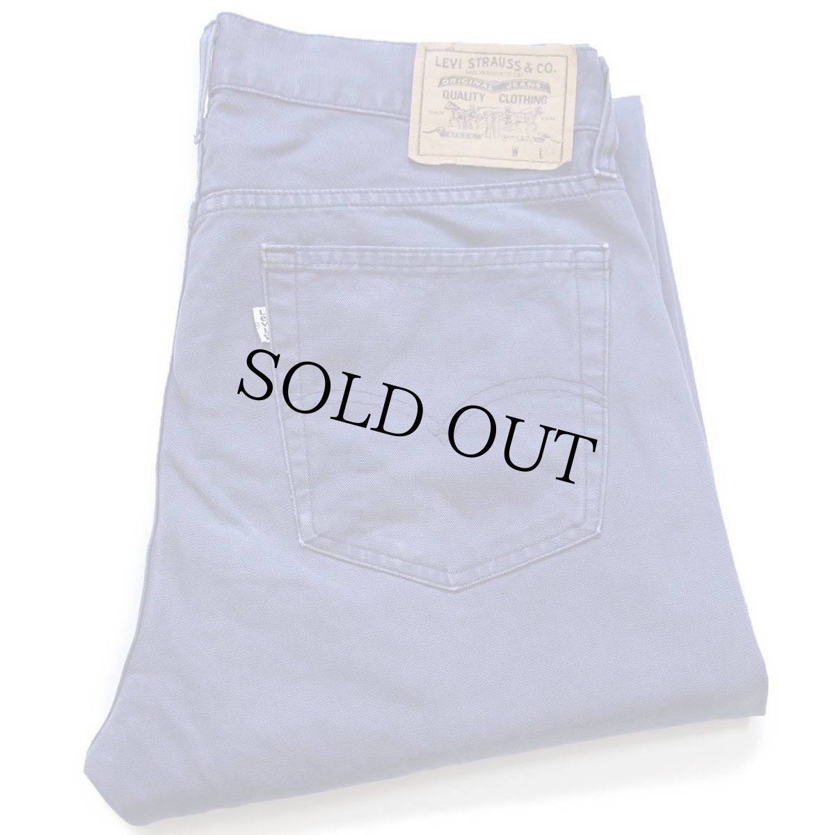 画像1: 90s イタリア製 Levi'sリーバイス 505 コットン キャンバス パンツ ナス紺 W33★ユーロ (1)