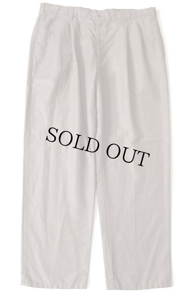 画像2: 90s カナダ製 DOCKERSドッカーズ ツータック スラックス リネン×コットンパンツ グレーブラウン w38 L30★Levi'sリーバイス (2)