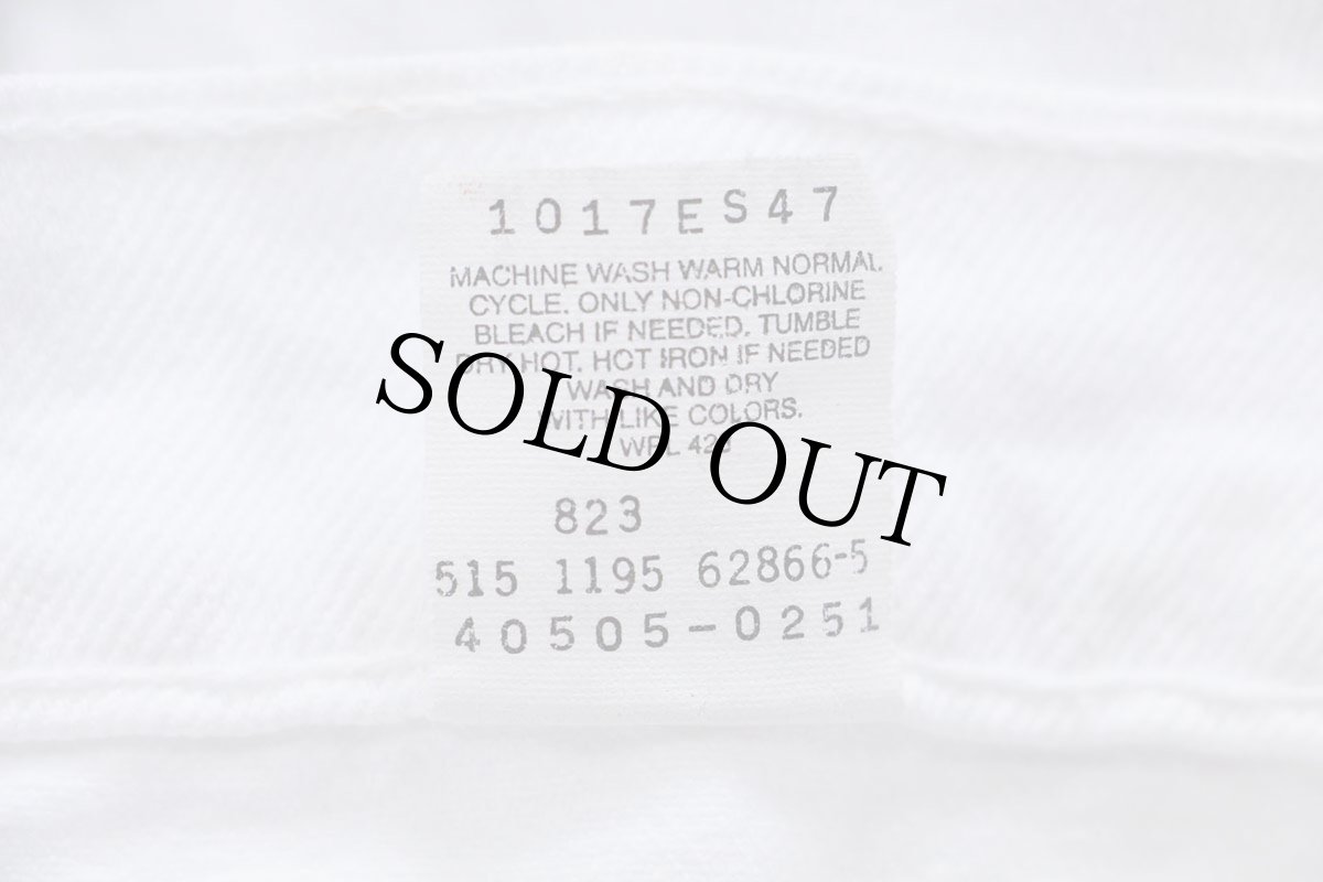 画像7: 90s USA製 Levi'sリーバイス 505 ホワイト デニムパンツ w42 L30 (7)