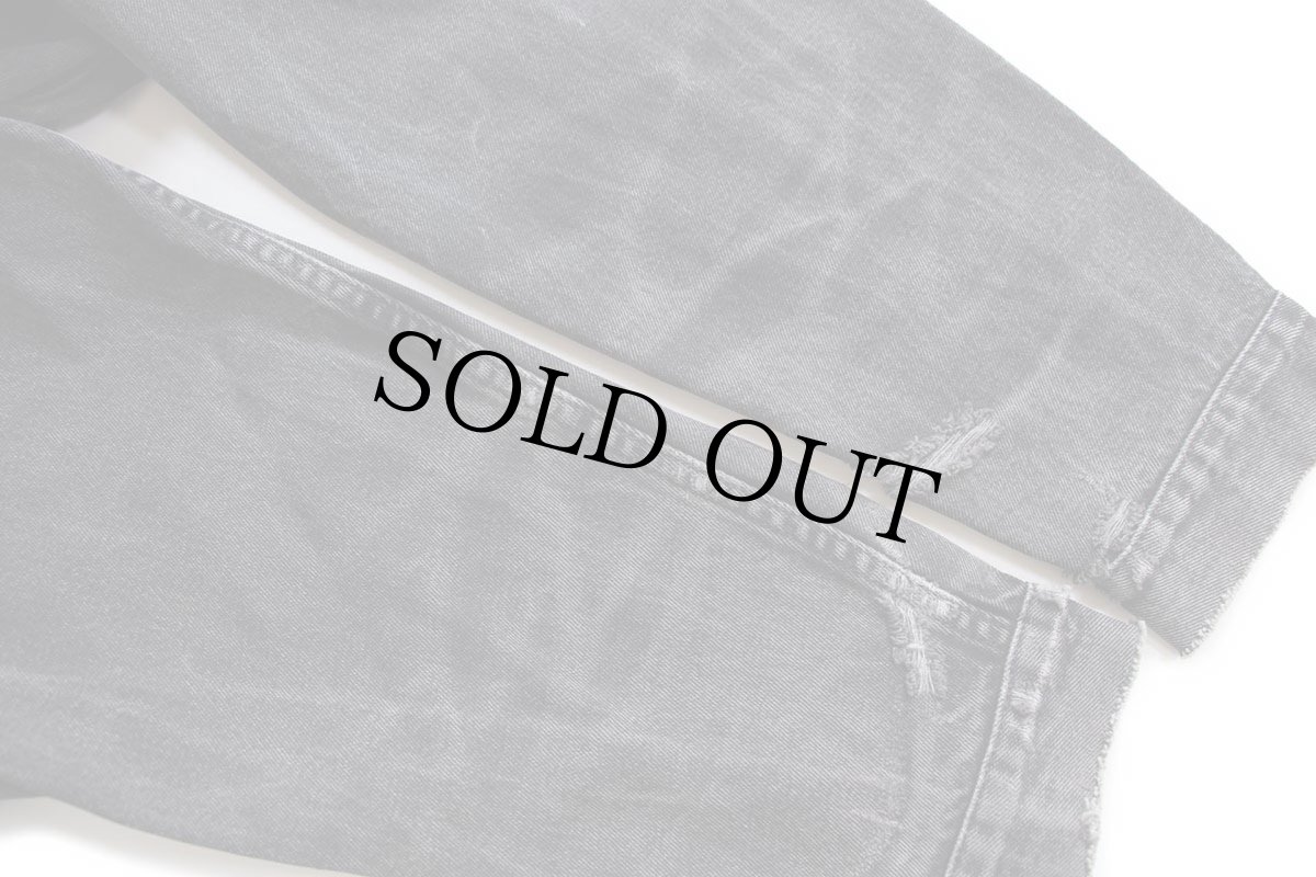 画像7: 90s USA製 Levi'sリーバイス 70507 ブラック デニムジャケット 4ポケット ボロ 特大 (7)