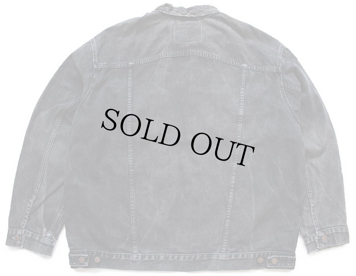 画像2: 90s USA製 Levi'sリーバイス 70507 ブラック デニムジャケット 4ポケット ボロ 特大 (2)