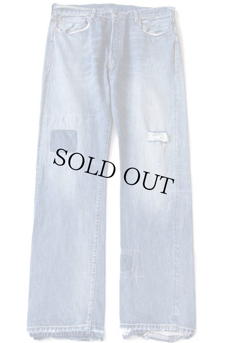 画像2: トルコ製 LVC LEVI'S VINTAGE CLOTHING リーバイス 501XX 1947 ダメージ&パッチワーク ビンテージ加工 デニムパンツ w38 L34 (2)