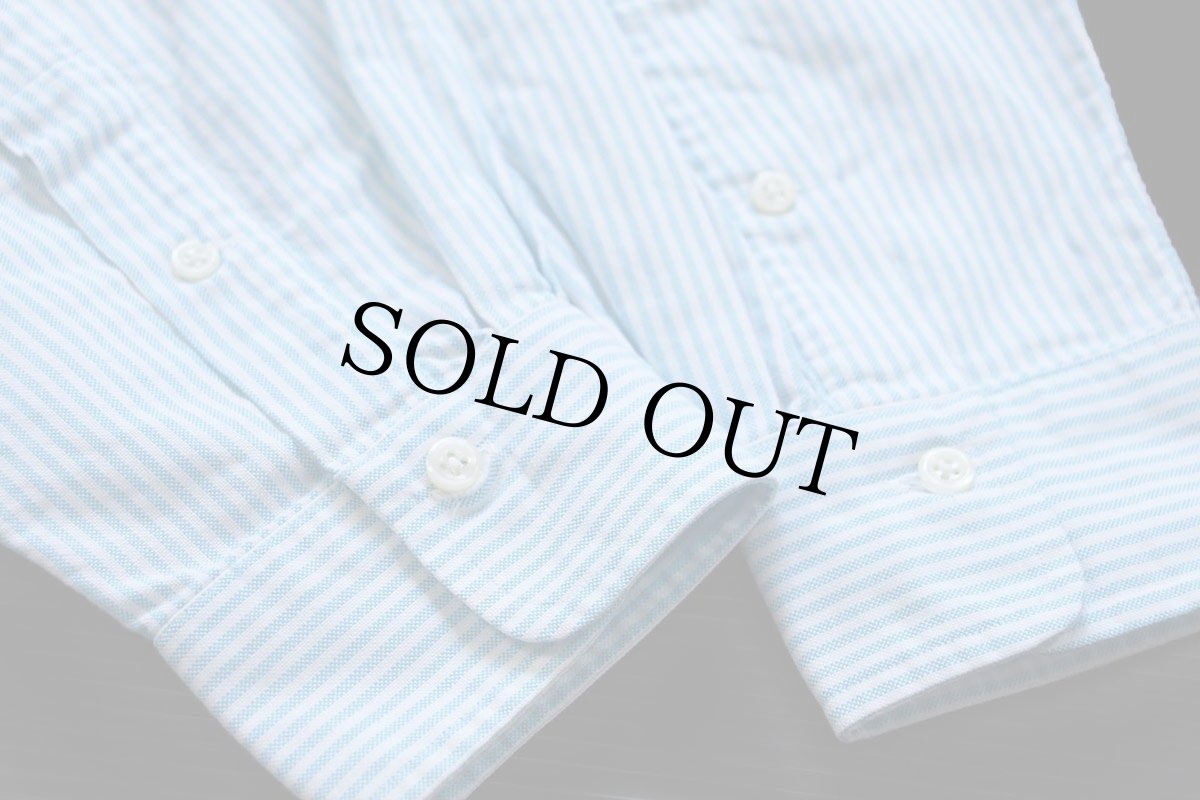 画像6: 90s ラルフローレン ストライプ ボタンダウン クレリック オックスフォード コットンシャツ 水色×白 16-34 (6)