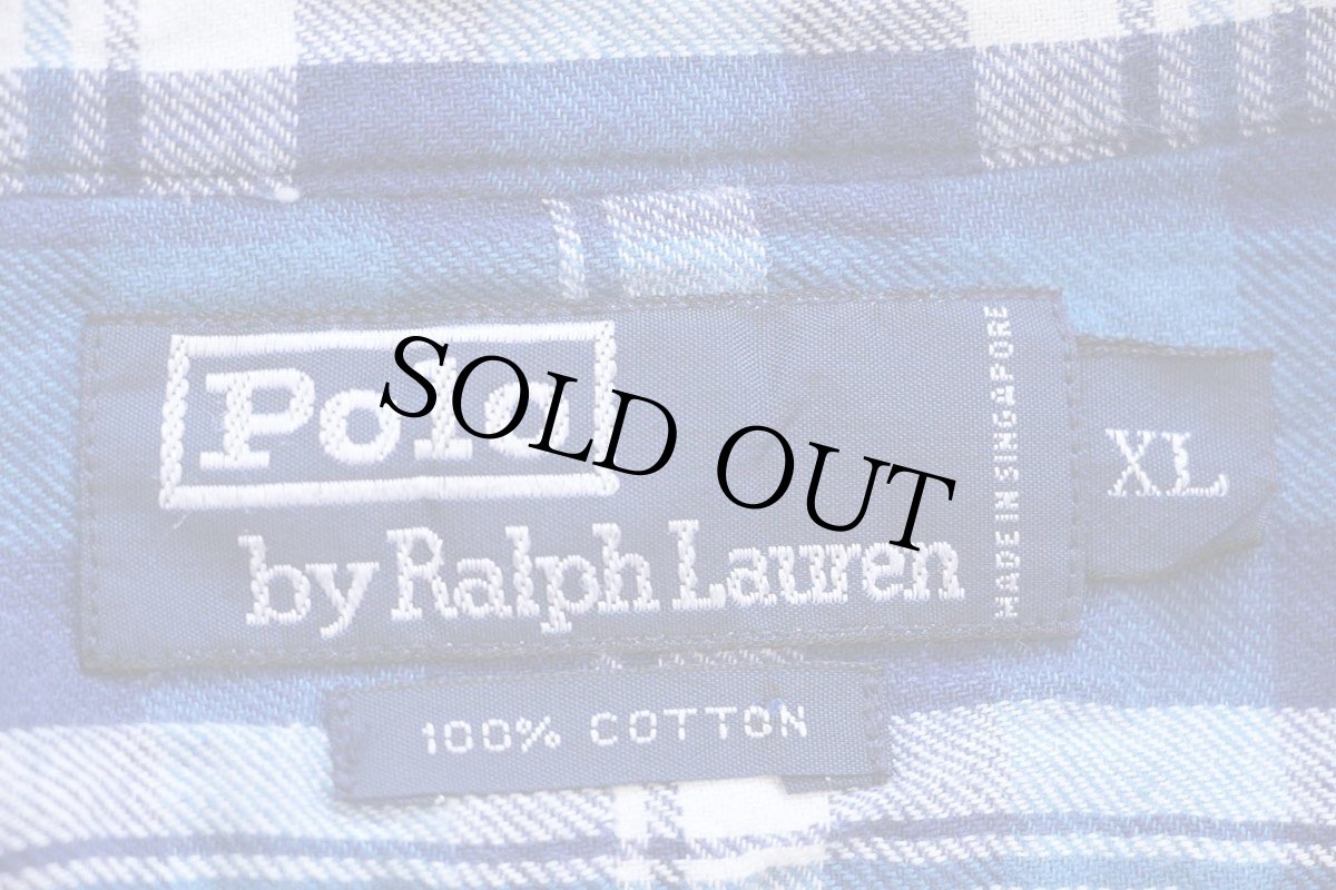 画像4: 90s ポロ ラルフローレン チェック コットンシャツ XL★85 特大 (4)