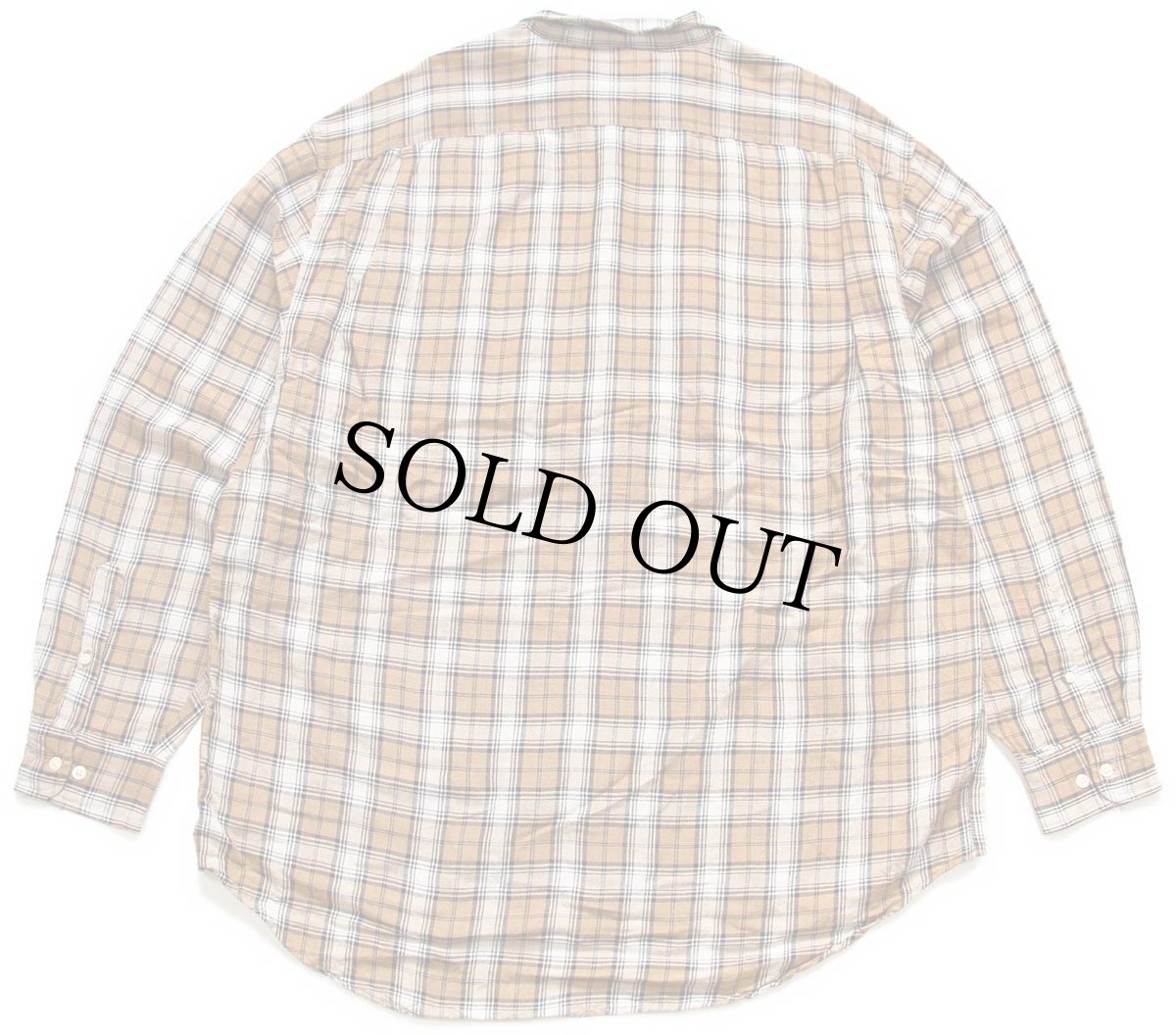 画像2: 00s GAPギャップ チェック 片ポケ リネン×レーヨンシャツ★特大 (2)