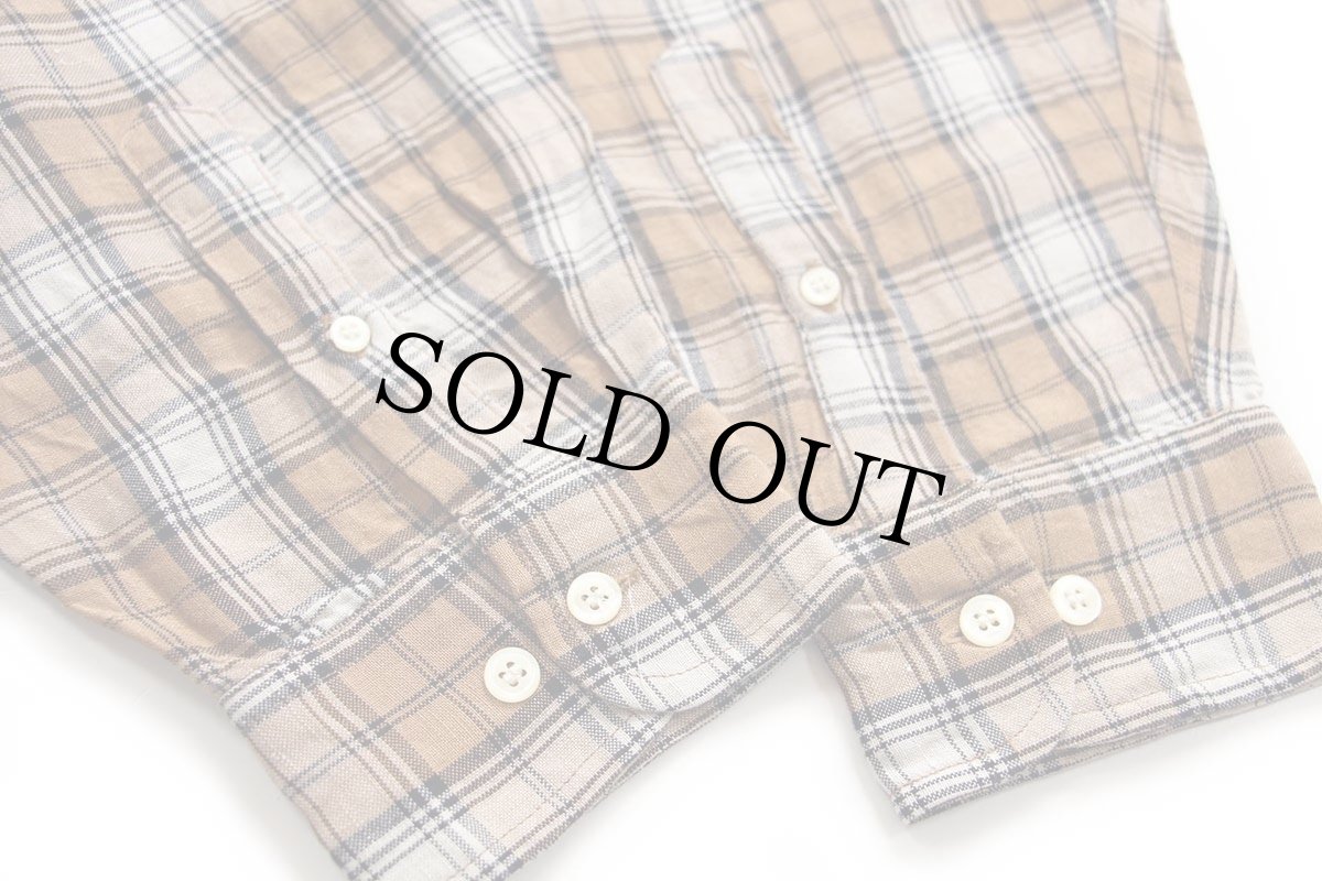 画像6: 00s GAPギャップ チェック 片ポケ リネン×レーヨンシャツ★特大 (6)