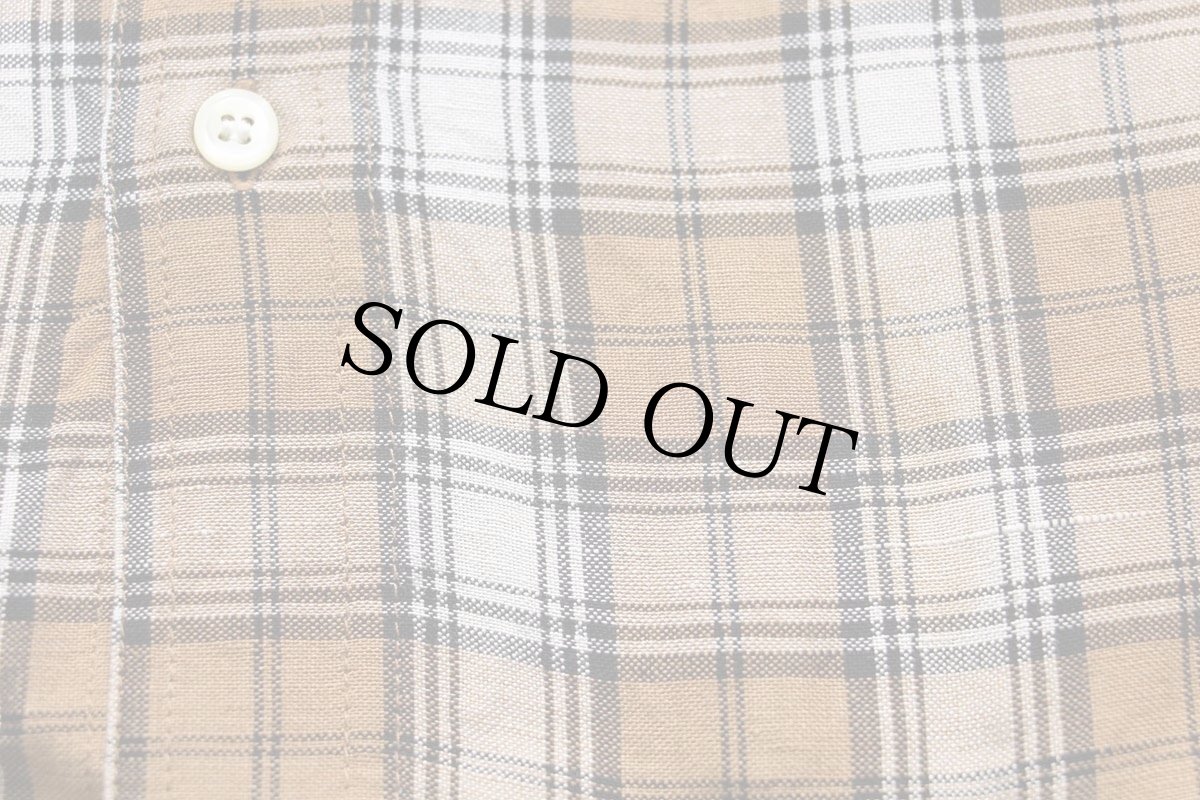 画像5: 00s GAPギャップ チェック 片ポケ リネン×レーヨンシャツ★特大 (5)