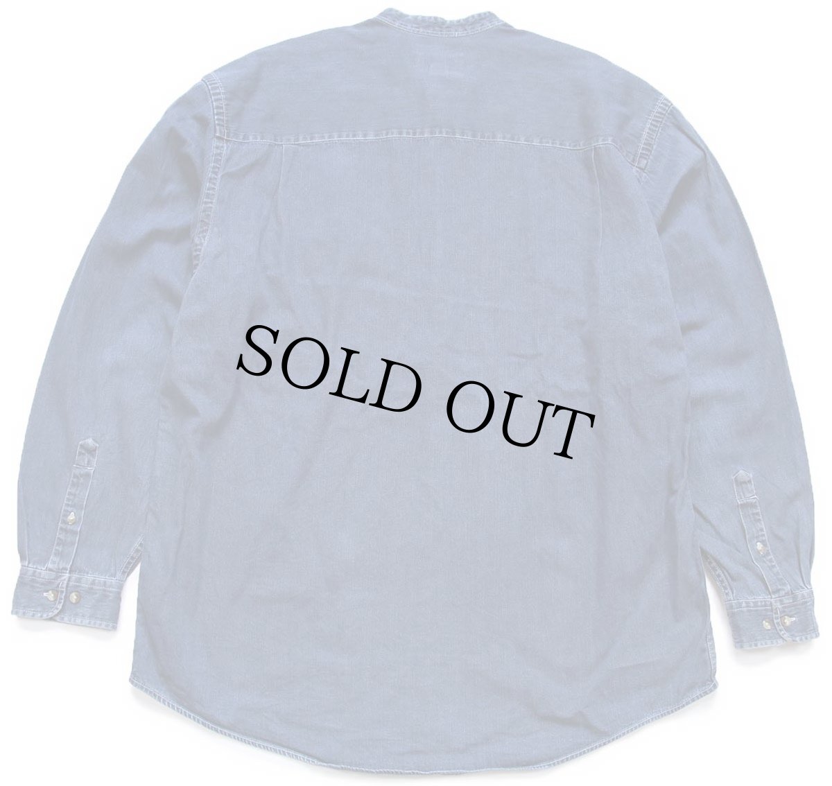 画像2: 90s EddieBauerエディーバウアー バンドカラー デニムシャツ XL (2)