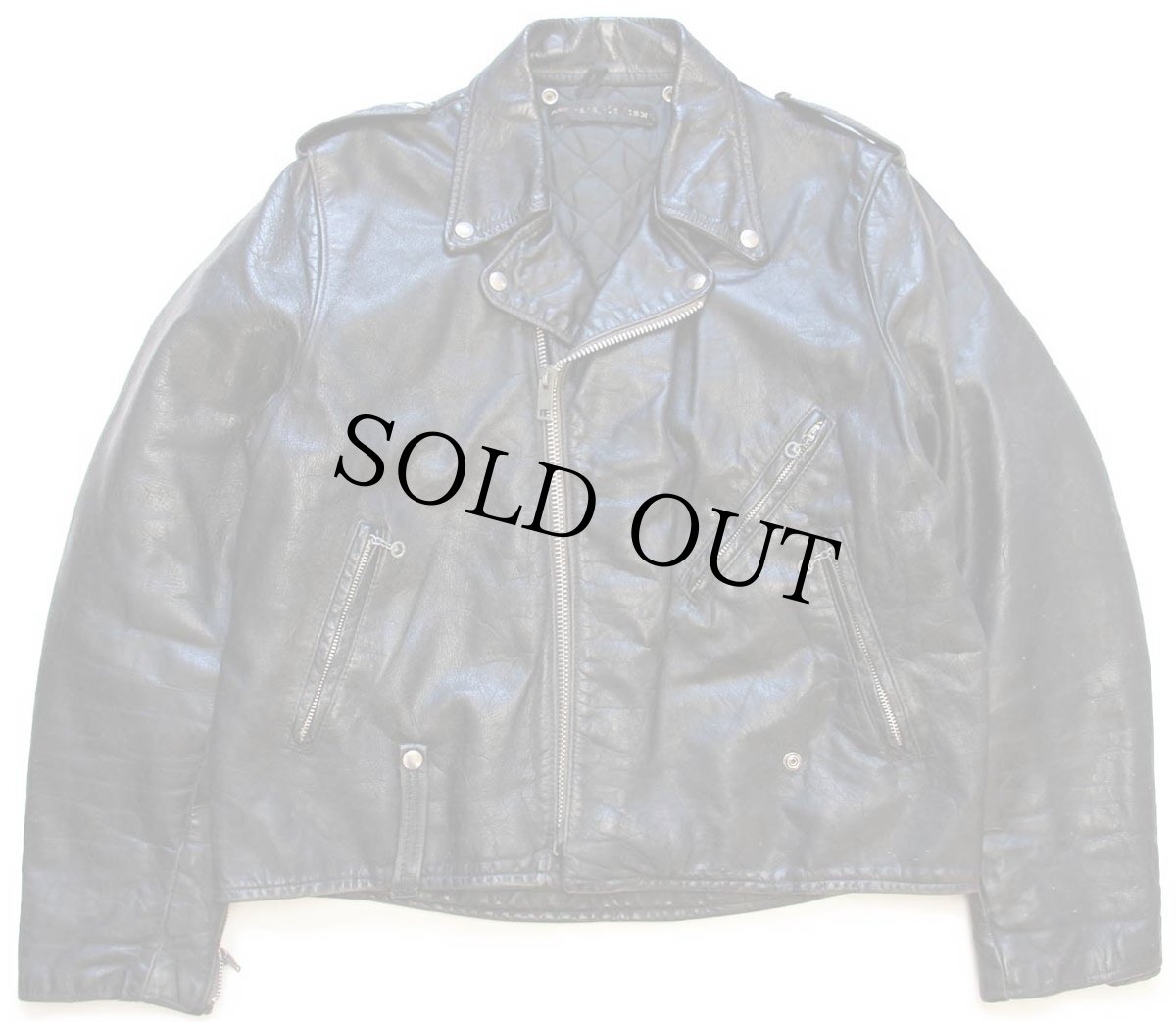 画像1: 70s AMF Harley-Davidson ハーレー ダビッドソン キルティングライナー ダブルライダース レザージャケット 黒 50R (1)