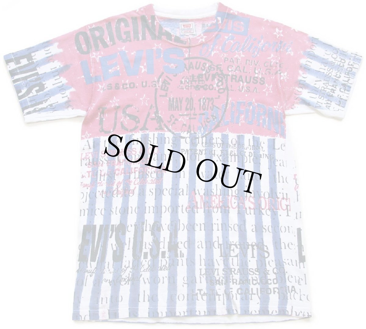 画像2: 90s イタリア製 Levi'sリーバイス オールオーバープリント コットンTシャツ M★ユーロ (2)