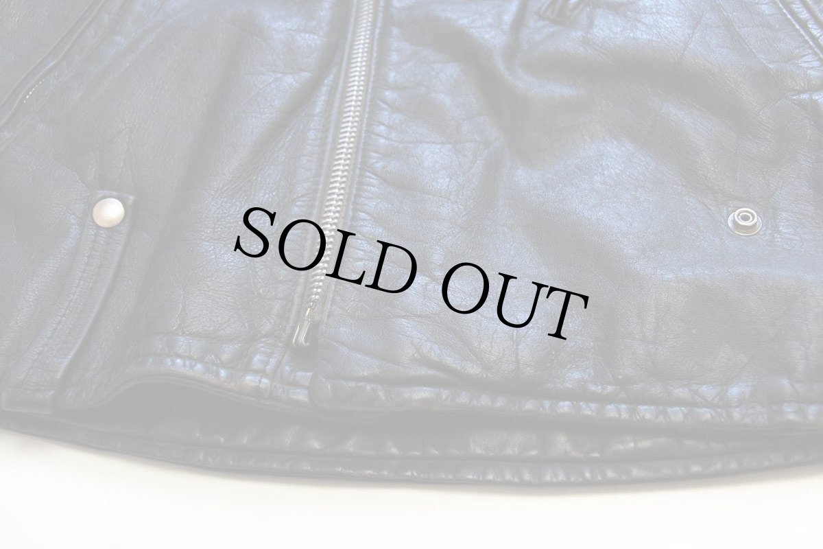 画像8: 70s AMF Harley-Davidson ハーレー ダビッドソン キルティングライナー ダブルライダース レザージャケット 黒 50R (8)